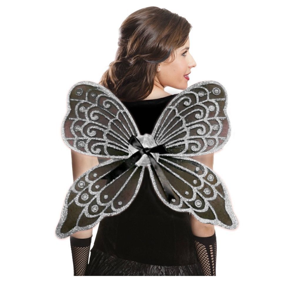 NEW Iridescent Silver Wings Halloween Costume Adult or Child